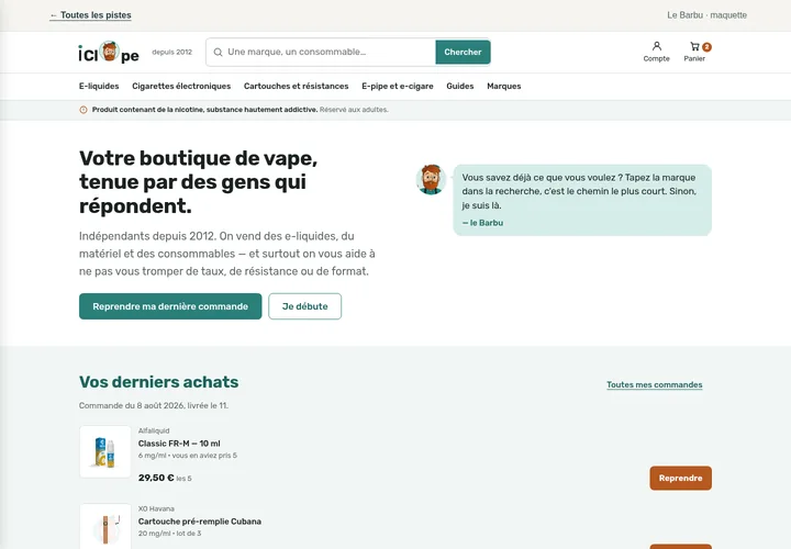Aperçu de l’accueil Le Barbu