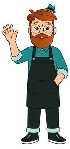 Le Barbu salue de la main